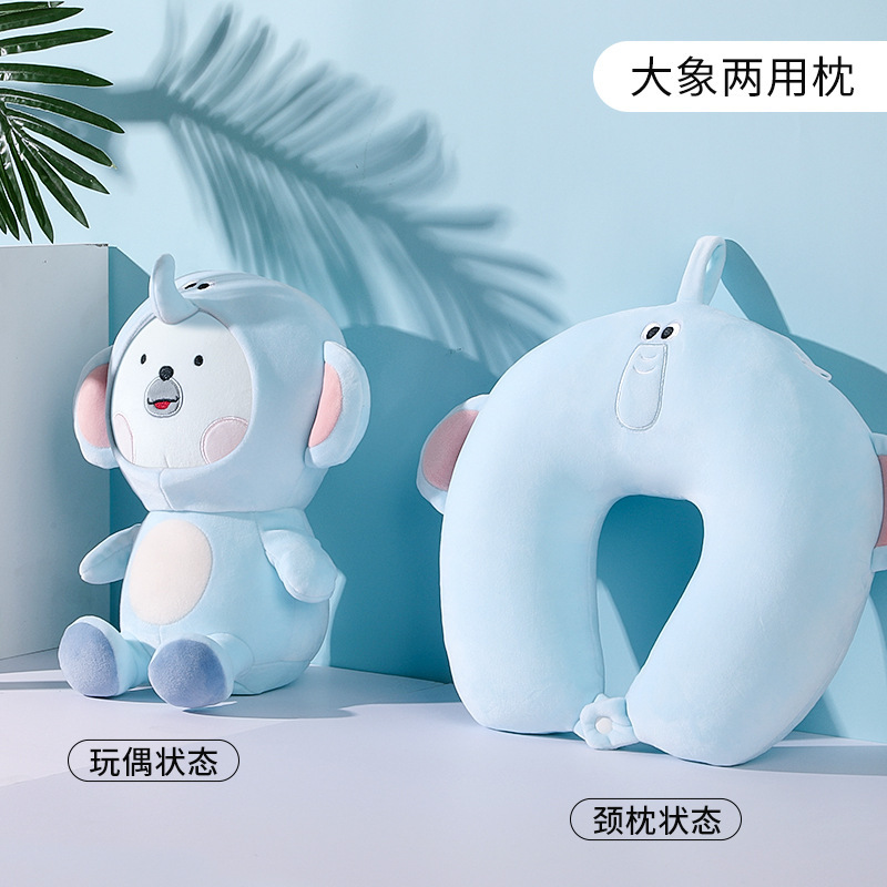 Picture of Penguin U-Shaped Pillow Foam Particle Neck Pillow Cartoon Shape Two-In-One Transformable Pillow Hug Pillow Convertible Neck Pillow