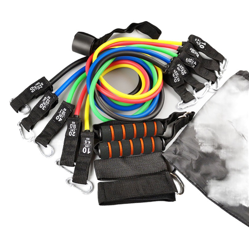 11-piece set tension device fitness tension rope function trainer rubber combination auxiliary tension rope set factory