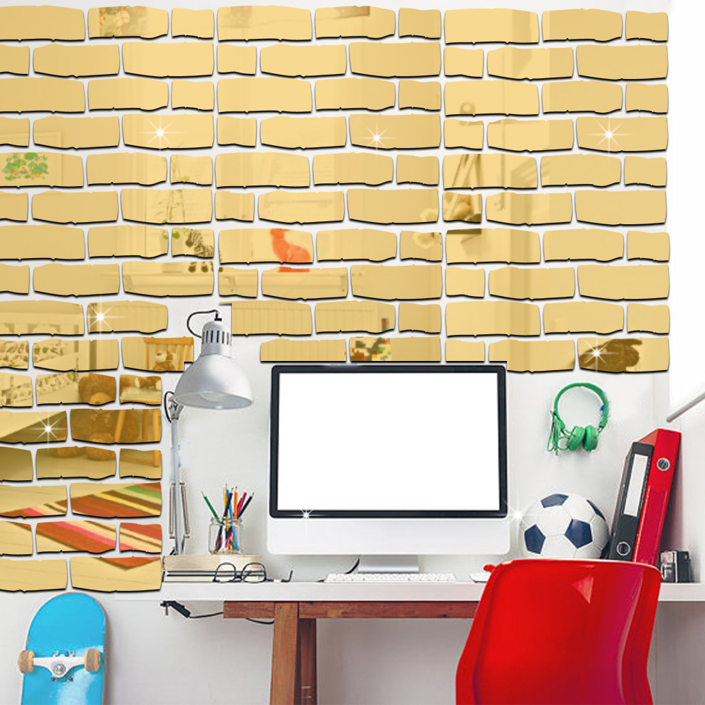 Picture of JM248 Creative Geometric Acrylic Mirror Brick Wall Sticker Children's Room Kindergarten Decoration Removable