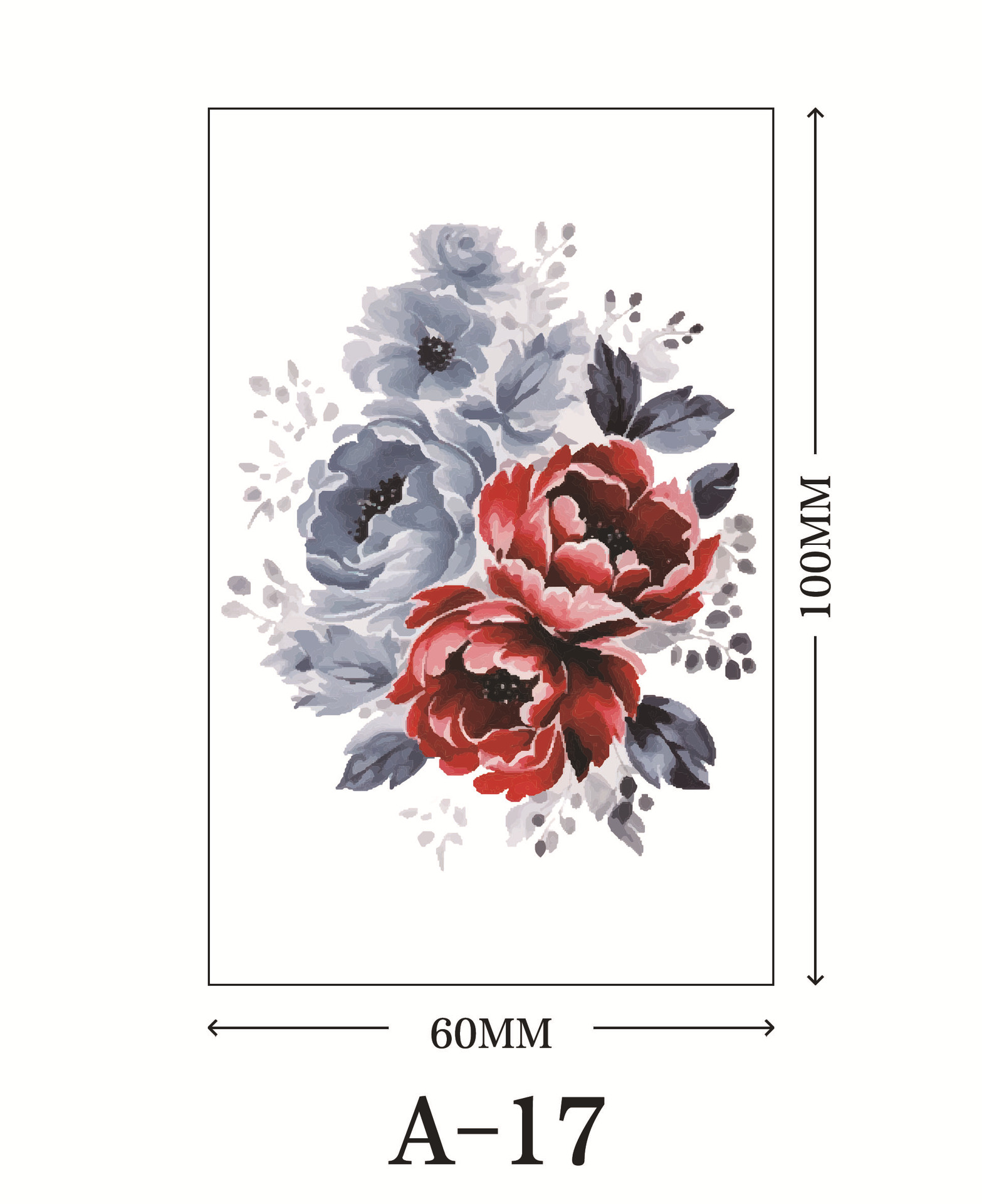Picture of New cross-border rose flower tattoo stickers small fresh net red color tattoo stickers factory wholesale waterproof and durable