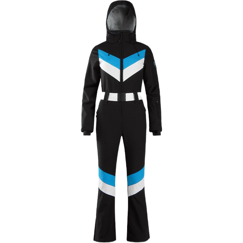 Cross-Border New Ski Clothing for Women with Double Board Outdoor Windproof, Waterproof, Breathable and Thickened Retro American Ski Clothing Suit for Women
