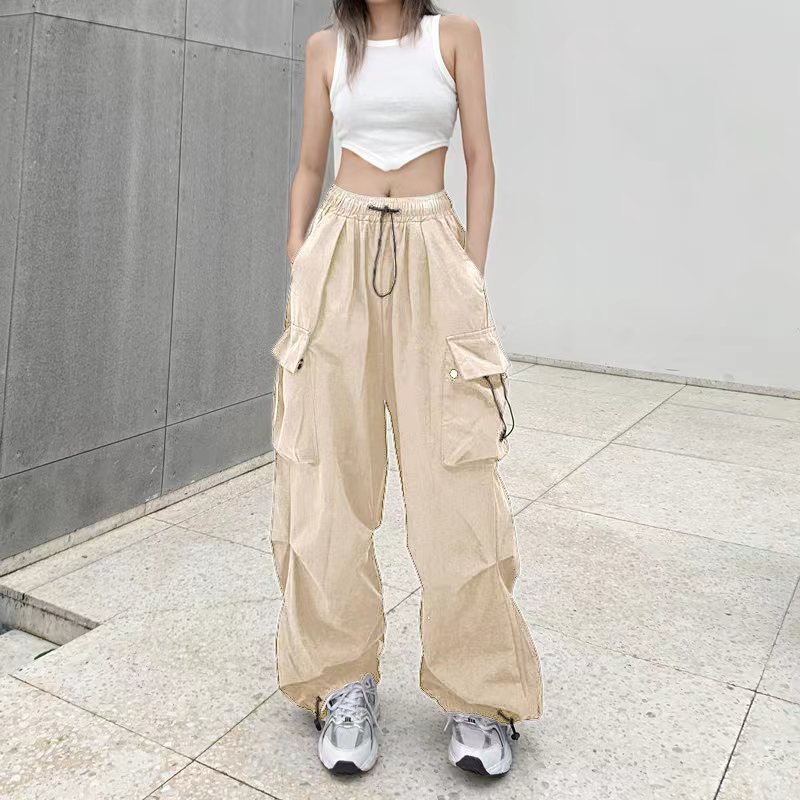 Picture of Design Sense High Street Overalls Women's 2025 New Loose Straight Wide Leg Big Pocket Casual Retro Trendy Pants