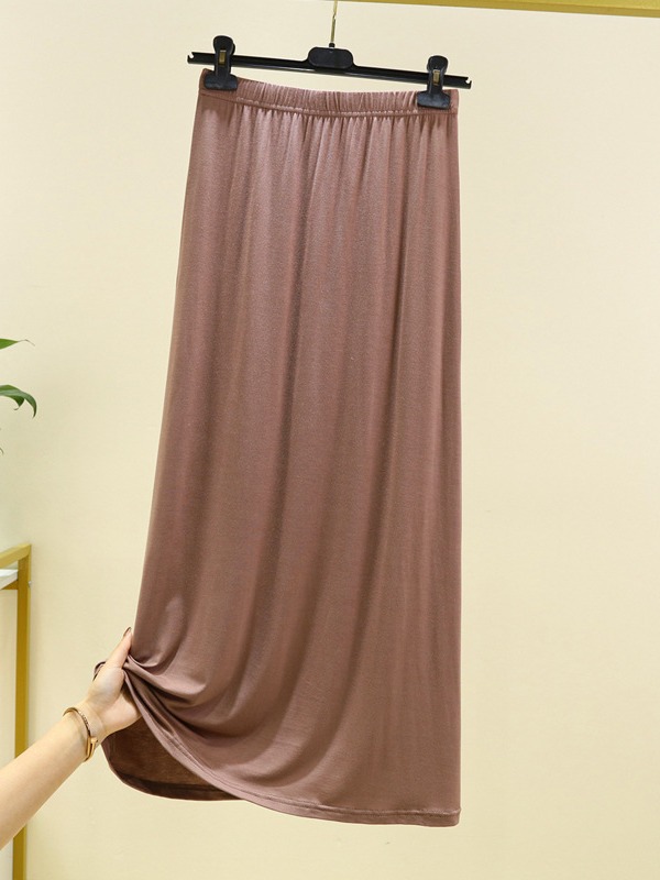 Modal Skirt Women's Summer Elegant Thin Slim Skirt OL Hip Skirt One-Step Dress Artistic Retro Long Skirt