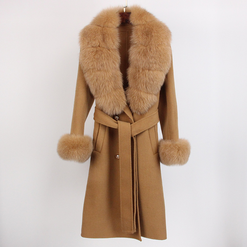 Picture of Cashmere Wool Coat Coat Autumn and Winter Coat Women's High-end Double-sided Wool Coat Women's Fox Wool Collar
