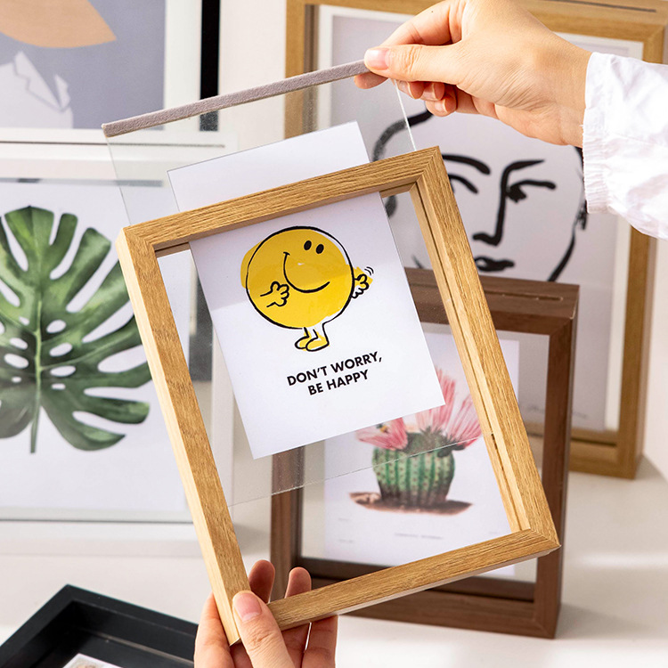 Double-sided Transparent Photo Frame Set Table 6 6-inch 7-PORO Empty Frame Photo Washing Customized Display Stand A4 Calligraphy Frame