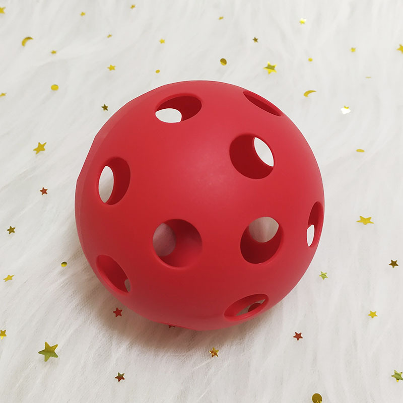 Picture of 9cm Hole Early Education Catching Ball Baby Training Toy Baby Buckle Perception Color Cognition Sound Toy Gift Ball