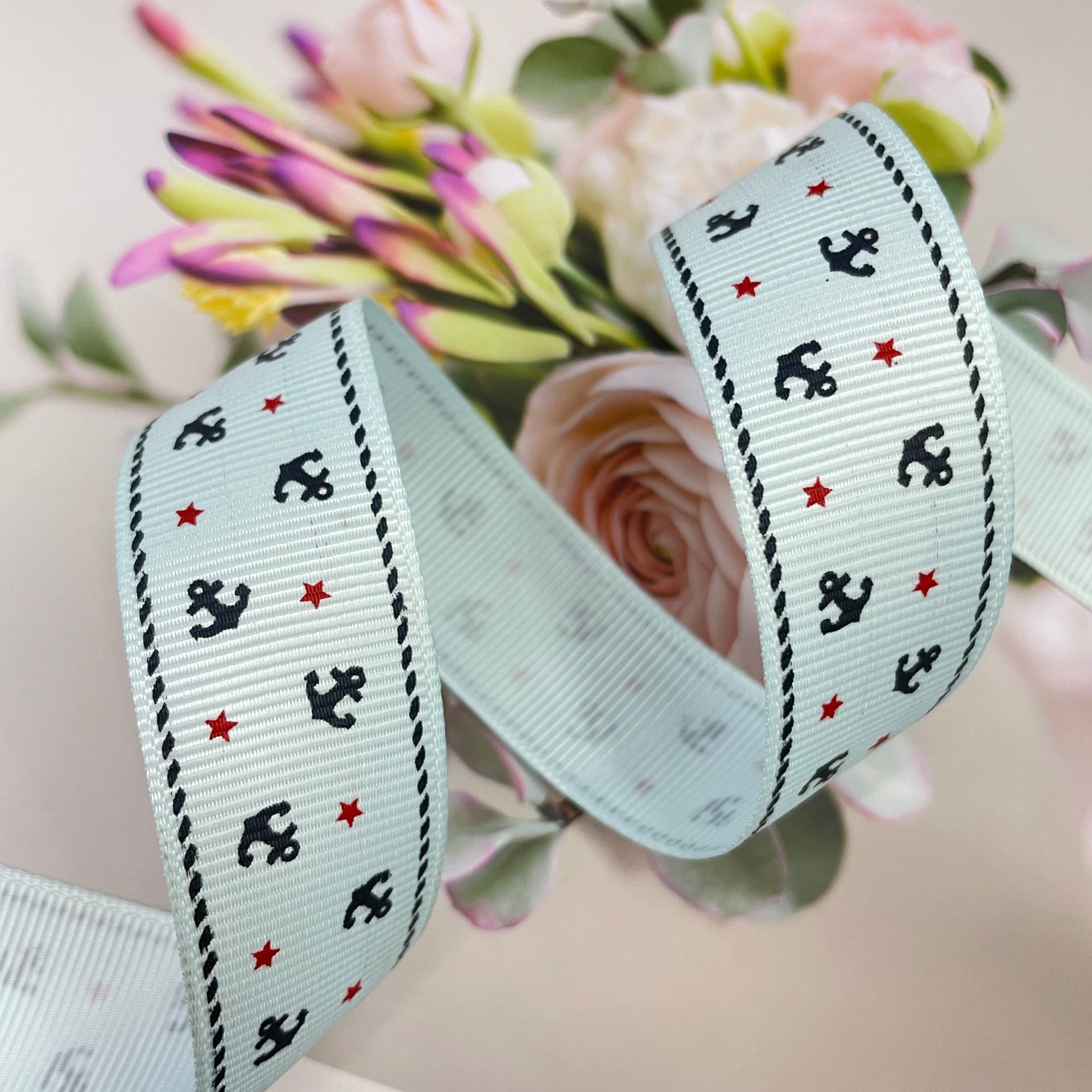 Picture of Ribbon manufacturers bow ribbon British wind Navy wind sea anchor rib printing belt wholesale
