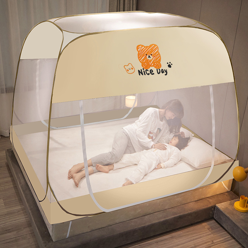 Picture of Mosquito net installation-free Mongolian mosquito net 1 meter 5 bed 1 meter 8 bed foldable removable and washable dust-proof top mesh yarn bottom