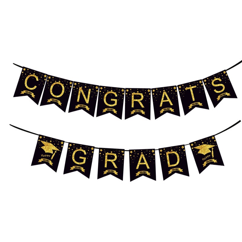 2026 Graduation Season Party Decoration Flag Congrats Grad Banner Class of 2026 Latte Art