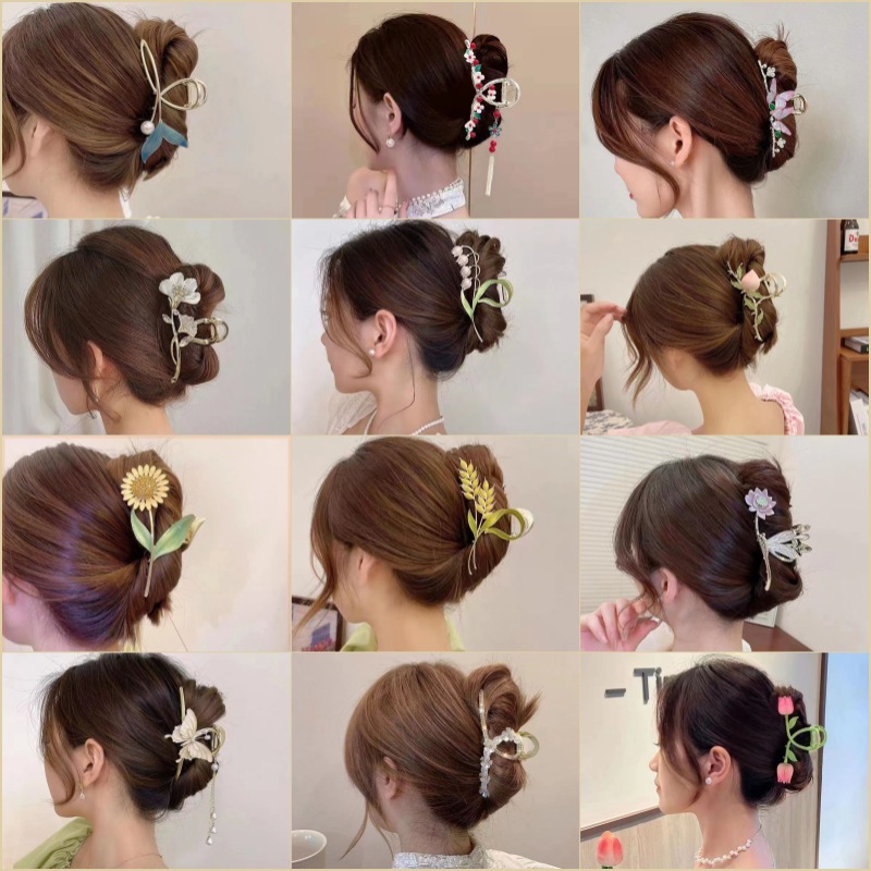 High-grade Hanfu headdress hair clip hair volume bow shark clip ancient style hair accessories large hairpin updo hair clip