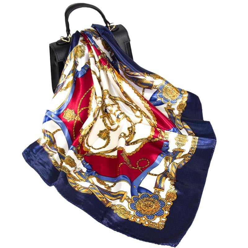 Picture of Korean Style New Autumn and Winter Small Silk Scarf Women's Imitation Silk Versatile Professional Small Square Scarf Manufacturer Wholesale Hangzhou Silk Scarf