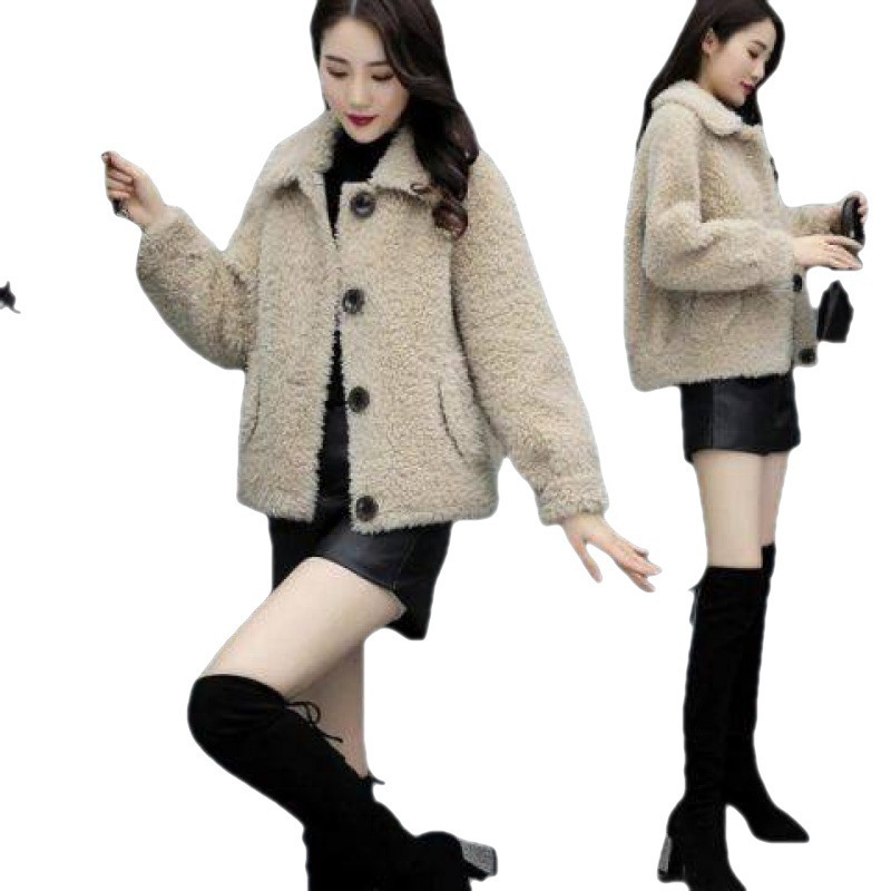 Picture of Fashion 2022 Winter Hong Kong Style Literature and Art Retro Women's Wear Sleeve Three-point Sleeve Pile Collar Factory Outlet