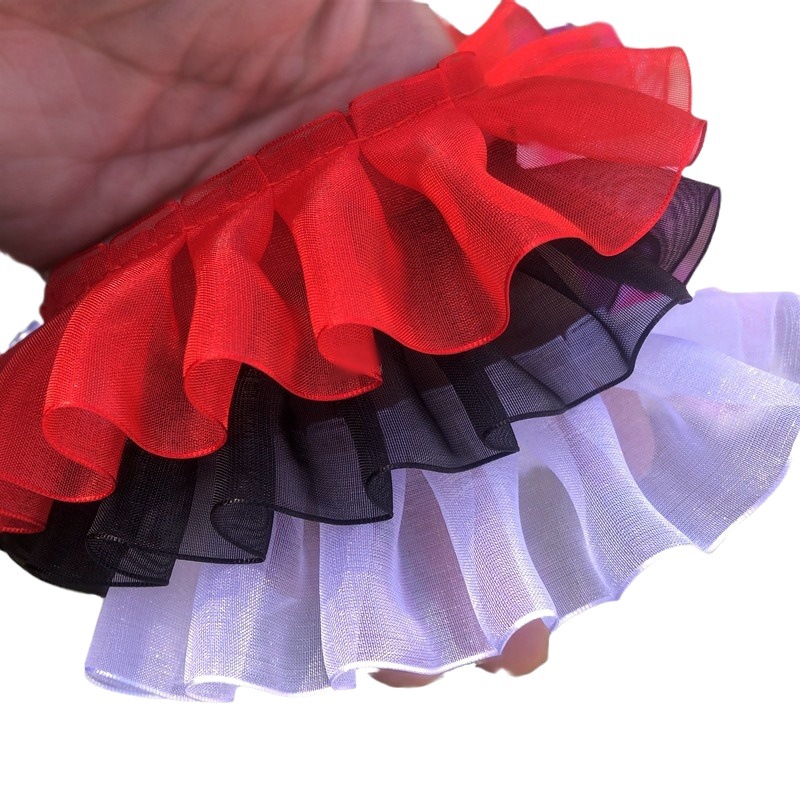 4cm pleated single needle wrinkled color three yarn lace diy wedding decoration toys home clothing accessories