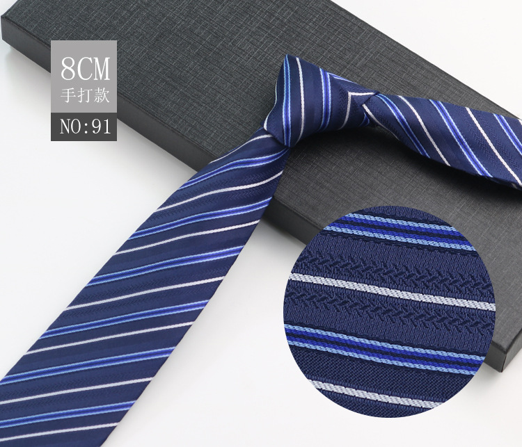 Picture of Men's Tie Business Shirt Stripesd Security Professional Formal Wear Wholesale Plus Logo Manufacturer 8cm Hand-Made