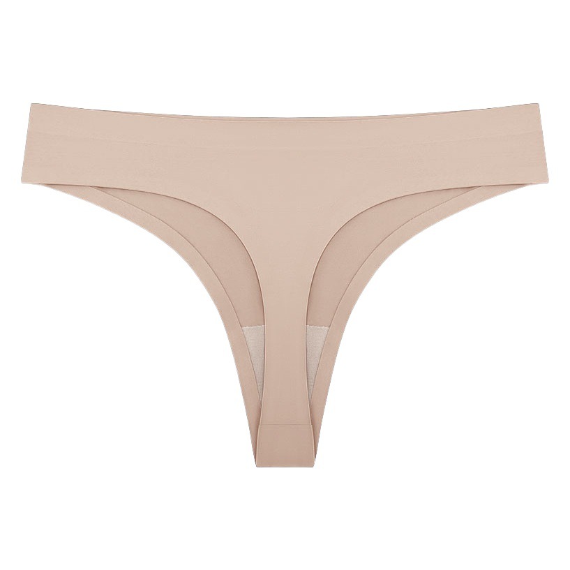 European and American women's thong one-piece seamless low waist sexy ice silk t pants cotton bottom crotch T-shaped panties for foreign trade