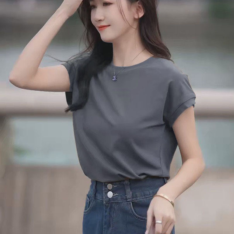 Picture of Feifei Sleeve T-shirt Women's Short Sleeve 2025 New Design Sense Niche Fashionable Slimming European Style Crewneck Top for Women