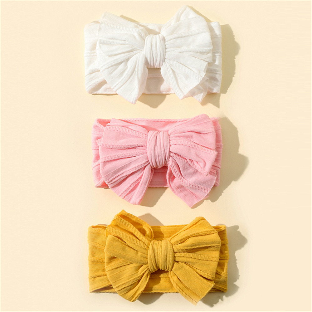 Picture of Baby Hair Band Children's Jacquard Super Stretch Headband Baby Nylon Fabric Bow Hair Accessories Set
