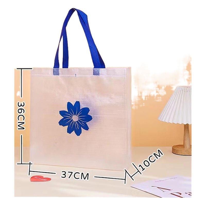 Candy Color Woven Bag Transparent Handbag High Temperature Hot-pressing Wrist Shoulder Thick Film-coated Environmental Protection Stereo Bag