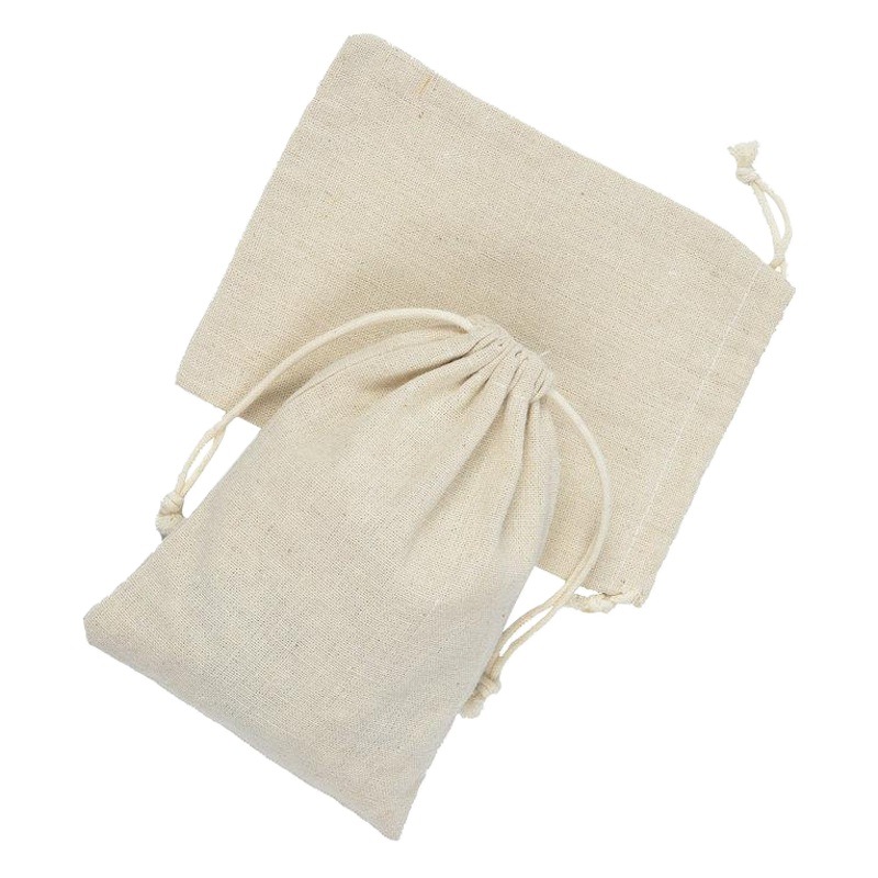 Picture of Spot Cotton Drawstring Flap Pocket Pants Wholesale Storage Bag Travel Cloth Bag Cotton Linen Bag Bracelet Jewelry Packaging Cotton Bag