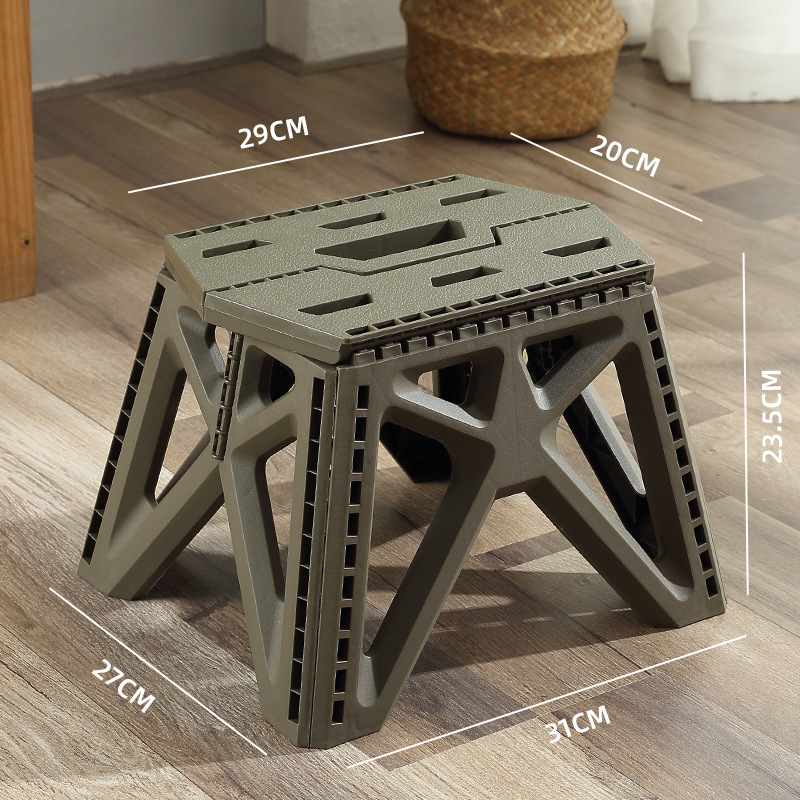 Picture of Folding Stool Portable Household Plastic Small Stool Outdoor Fishing Camping Style Mazar Stool Stall Kidsren's Small Bench