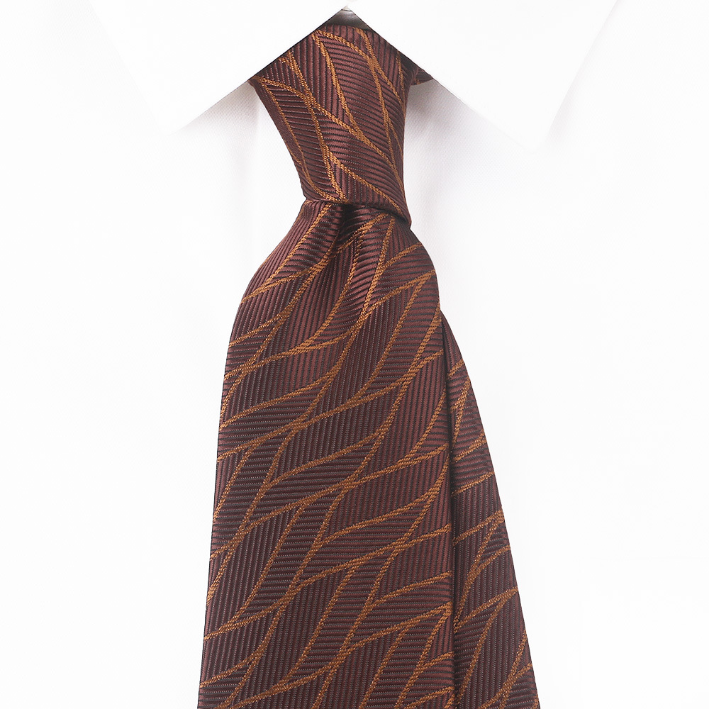 Picture of Tie Men's Dress Korean British Gentleman European and American Style Striped Brown khaki 8CM Hand Tie Professional Fashion