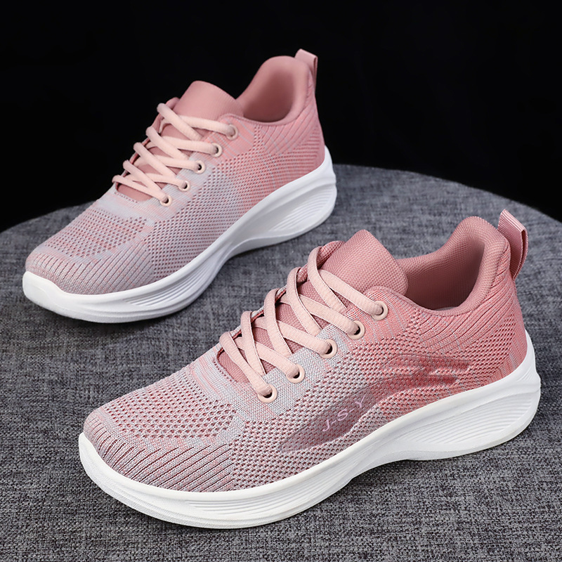 Shoes for Women Summer New Cross-Border Wholesale Casual Soft-Soled Sports Shoes Breathable Single Shoes Mesh Shoes Thick-Soled Running Shoes