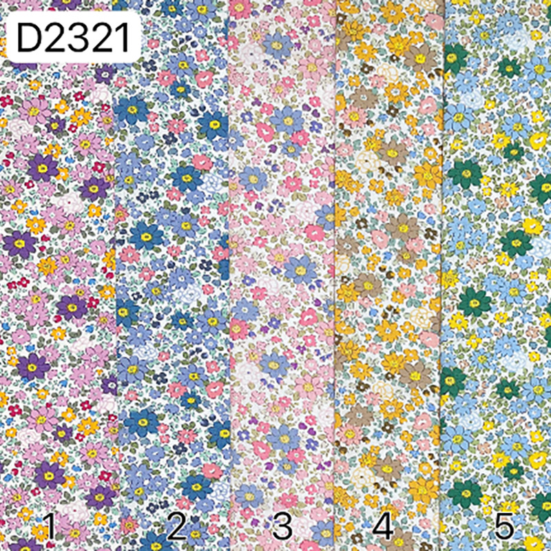 Colored Flower Cotton Poplin Printed Cloth Children's Wear Shirt Turban Cloth Bag Cotton Reactive Water Pulp Printed Fabric