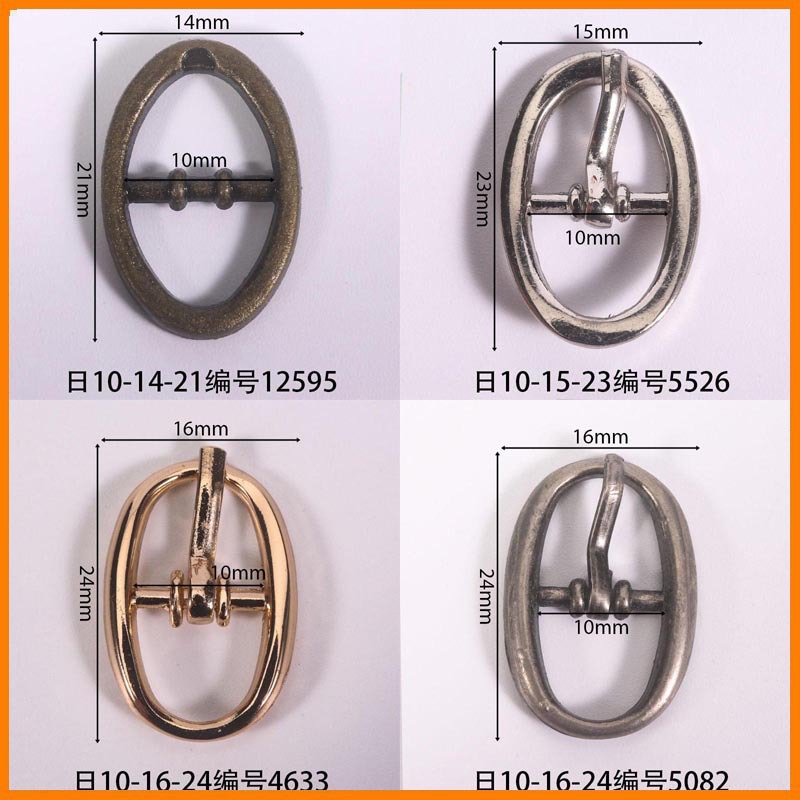 Inner diameter 10mm Japanese buckle oval barrel-plated white buckle paint other color manufacturers direct leather thick-soled sandals