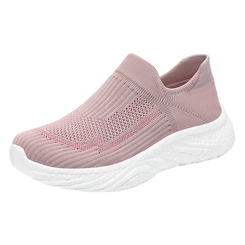 Women's Shoes 2025 New Casual sneaker Running Shoes Soft-soled Lazy Shoes Korean Style Trendy Fly-woven Slip-on Shoes