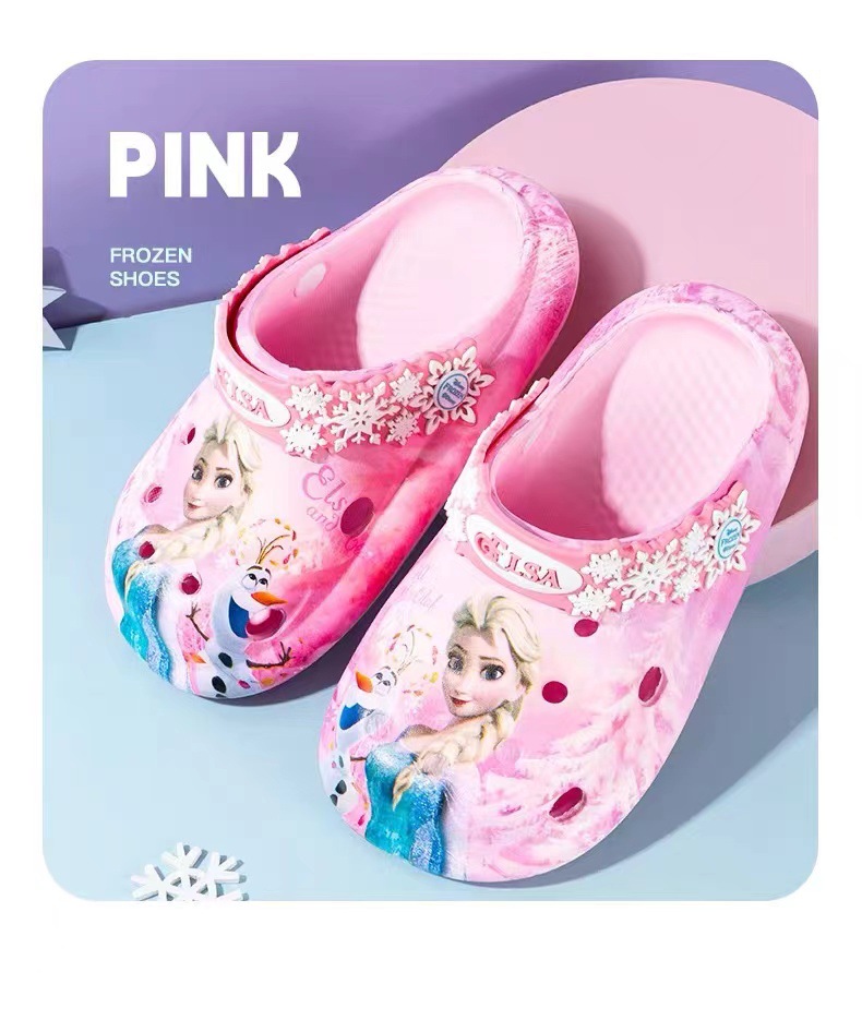 Picture of Disney Children's Hole Shoes Baby Slippers Princess Elsa Girls' Summer Sandals Toddler Non-slip Soft Bottom
