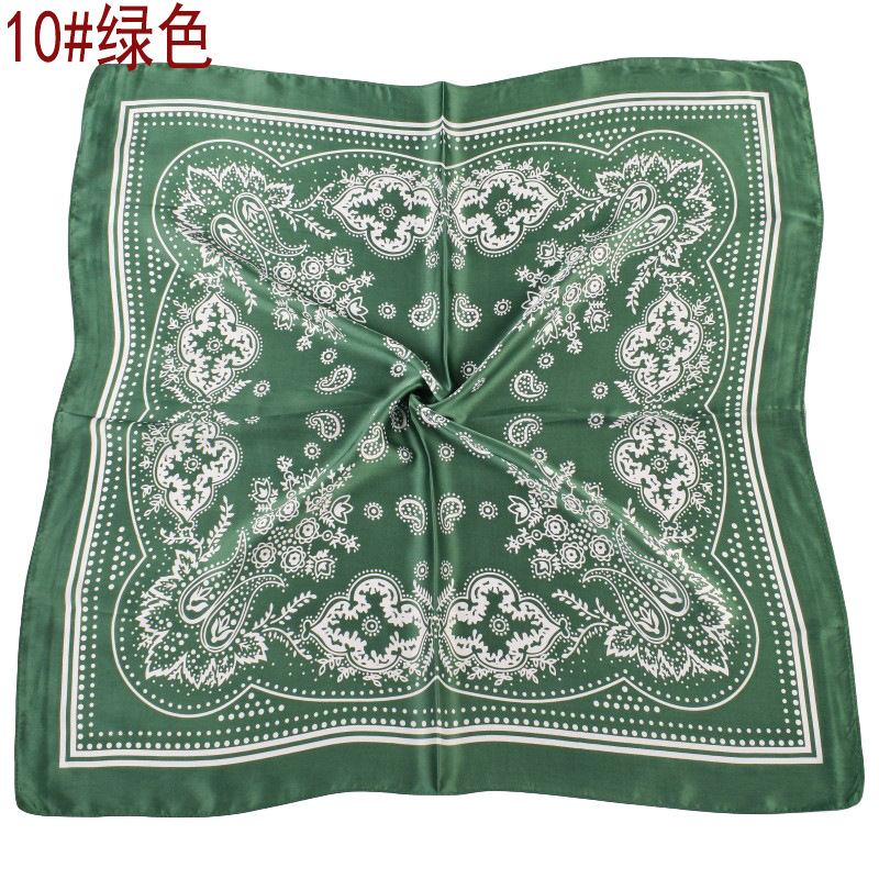 Picture of Europe and the United States hot sale vintage paisley small cashew flower 70*70 satin square scarf ladies small scarf wholesale