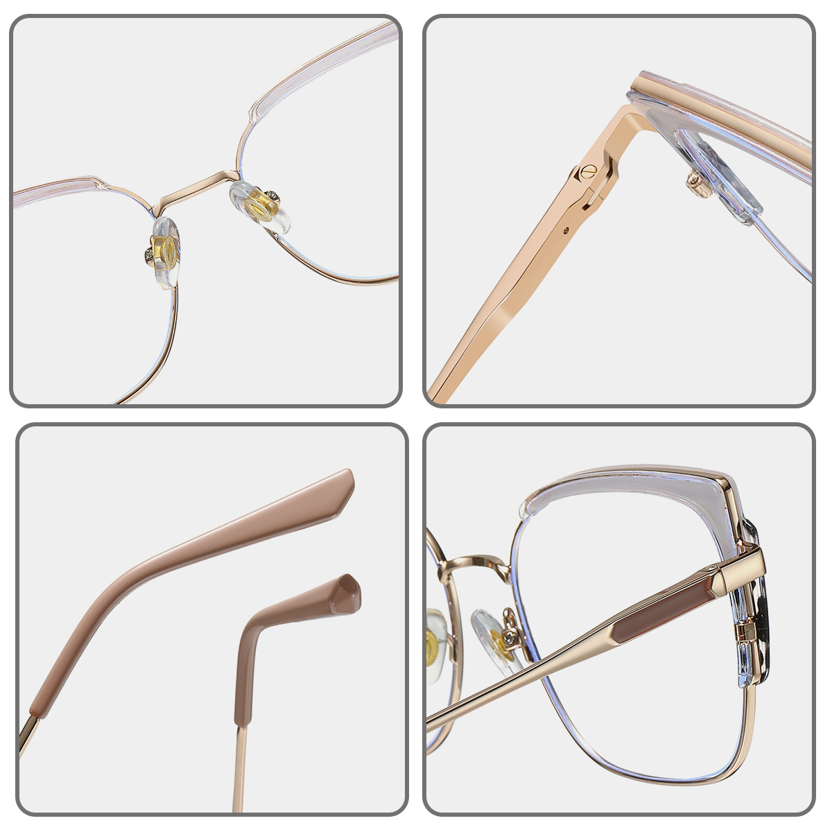 Picture of 87327TR90 Metal Glasses Frame Square Glasses Frame Anti-blue Glasses Frame Ins Trendy Hot Selling Glasses Frame