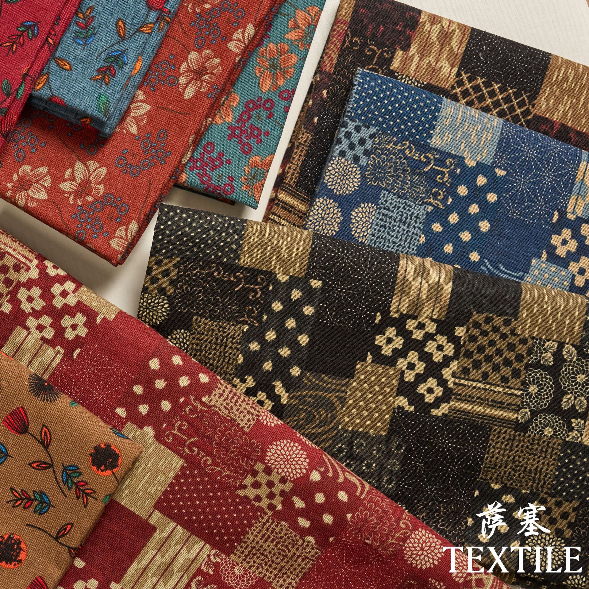 Cotton and Linen Digital Printing Fabric Floral Fabric Pastoral Style Fabric Floral Skirt dress Cloth