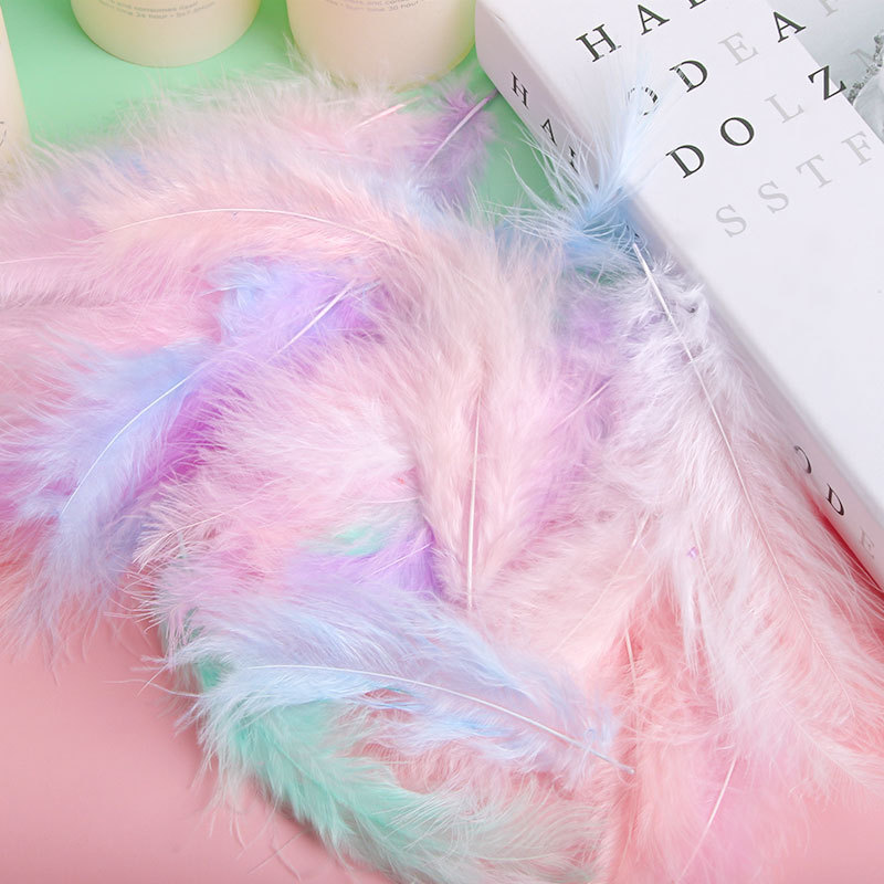 in stock diy color feather small floating feather goose feather stage wedding wave ball gift box filling decoration material