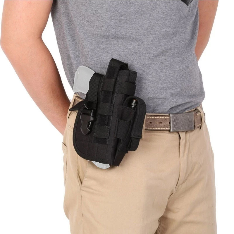 Film and Television Props Nylon Waist Holster Tactical Wear-Resistant Waist Bag Can Hold Small Flashlight Front Pocket Magazine Bag