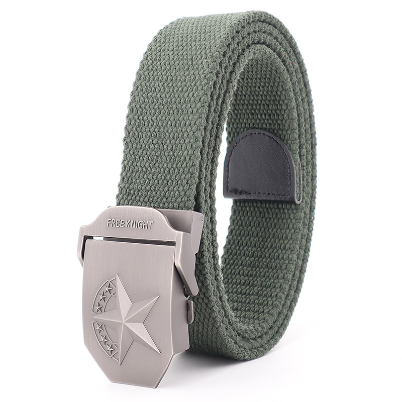 Picture of Thickened alloy camouflage canvas belt men's smooth buckle student leisure outdoor pants belt tactical military training wholesale