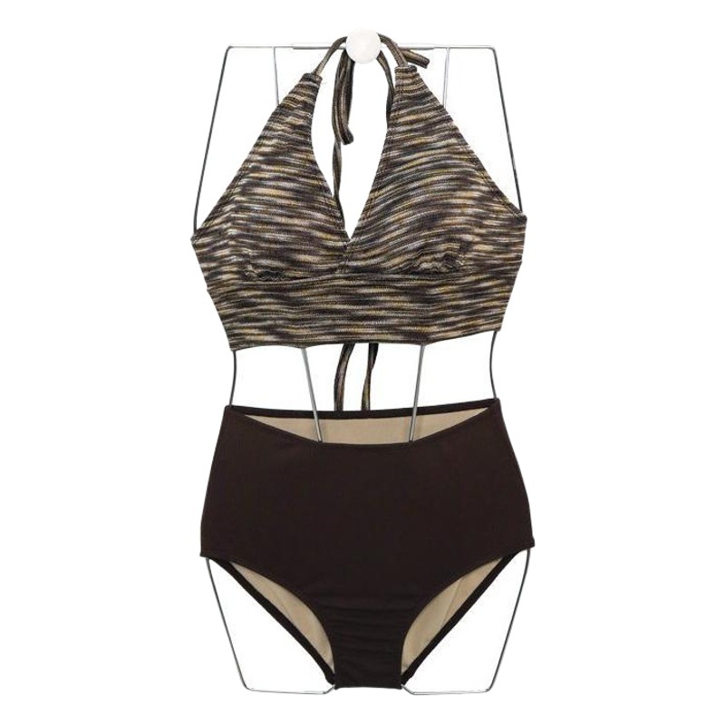Source Factory South Korea Dongdaemun New Swimsuit Sexy Hanging Neck High Waist Split Bikini Beach Spa Swimsuit