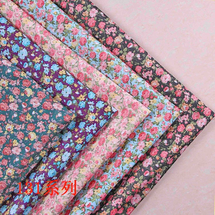 Picture of New Korean style lady style rose pink black blue purple green multi-color printed cloth mesh printed fabric