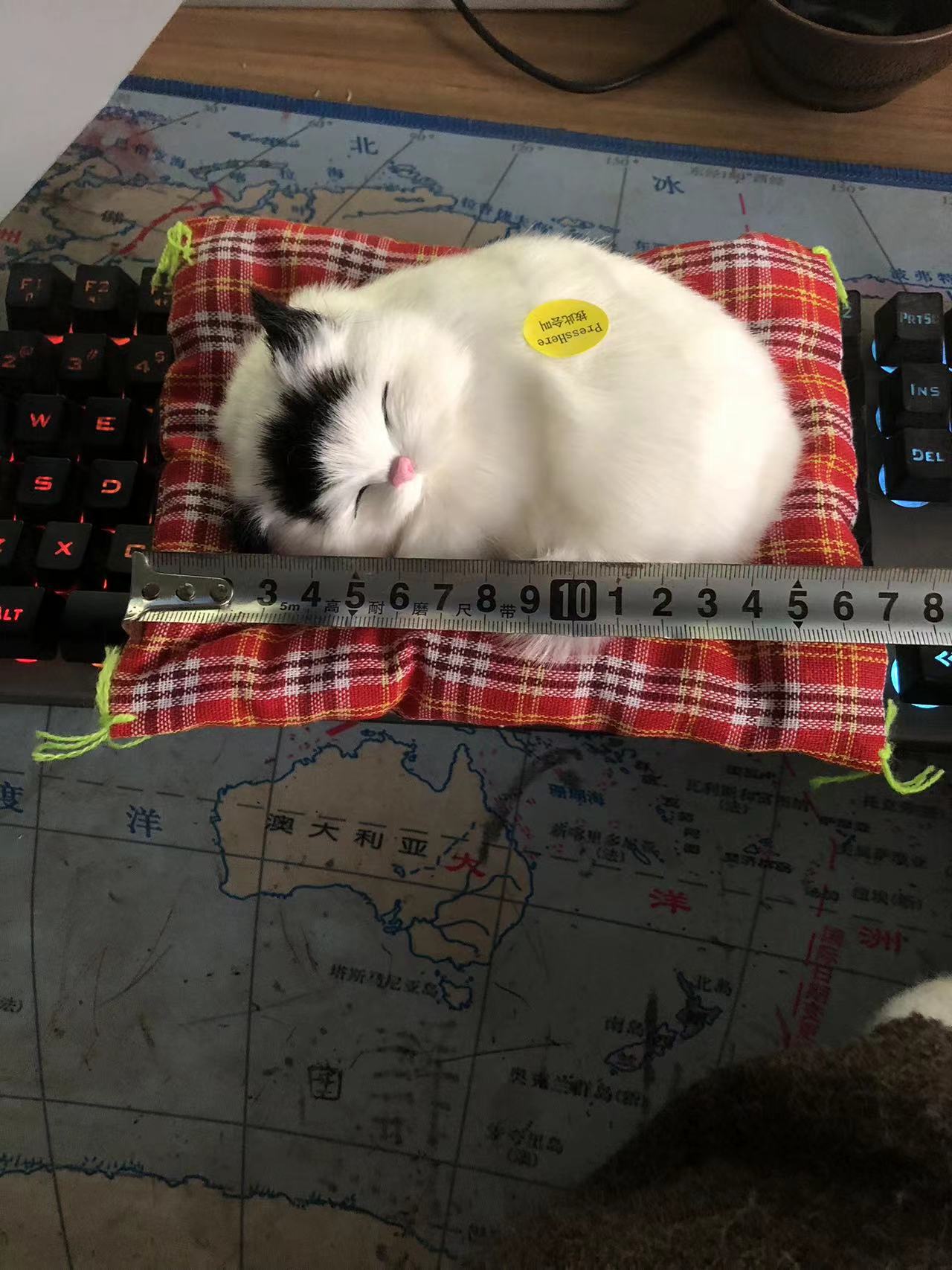 Picture of A simulated cat will call a sleeping cat cloth pad cat gift cat crafts toy car ornaments