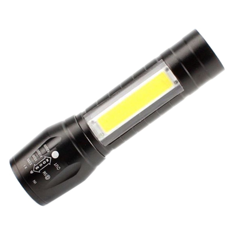 Cross-Border 511Cob Strong Light Flashlight Aluminum Alloy Mini USB Charging Led Telescopic Zoom Gift Logo Flashlight