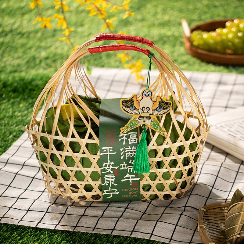 Picture of Dragon Boat Festival Packaging Box for Rice Dumplings, Meat Dumplings, Dragon Boat Festival Specialty Gifts, Hollow Rattan Gift Box, Gift Box Packaging, Ready Stock