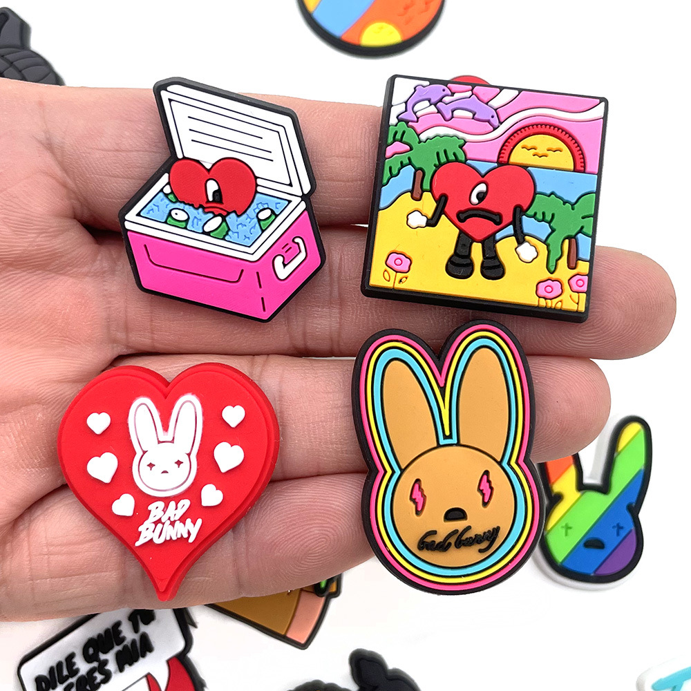 Picture of 22 suit Cartoon Bad Rabbit Series Hole Shoes Shoe Flower Decorative Buckle Distinctive DIY Garden Shoe Buckle Accessories
