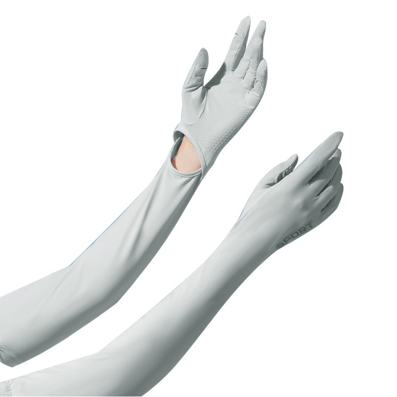 Cross-Border Popular Cute and Versatile Sun Protection Ice Silk Sleeves Summer Thin Outdoor Cycling Long Gloves Ice Sleeves Wholesale