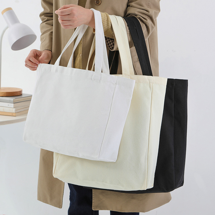 Manufacturers in stock hand-painted blank canvas bag hand-held cotton bag advertising bag shopping cotton bag support printing