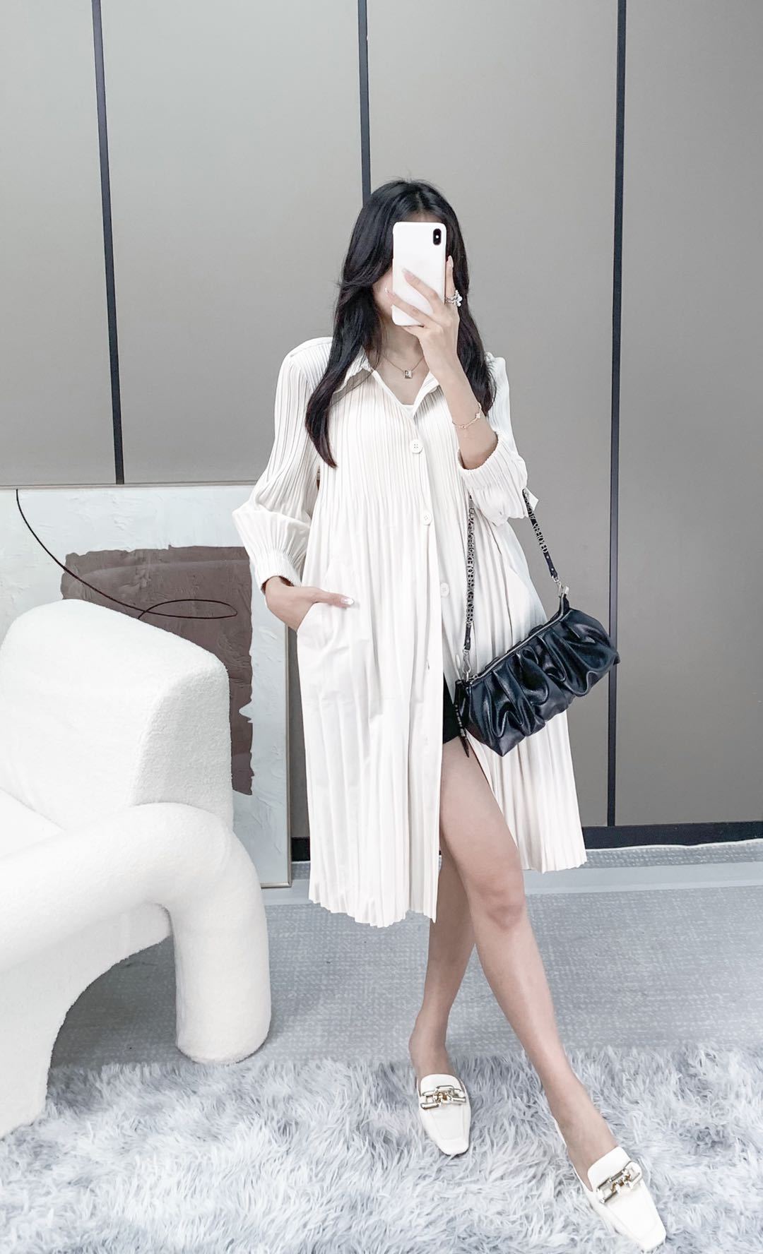Picture of High-end Pleated Women's Jacket All-match 2024 Autumn and Winter New Elegant Casual Single-breasted Warm Long-sleeved Jacket
