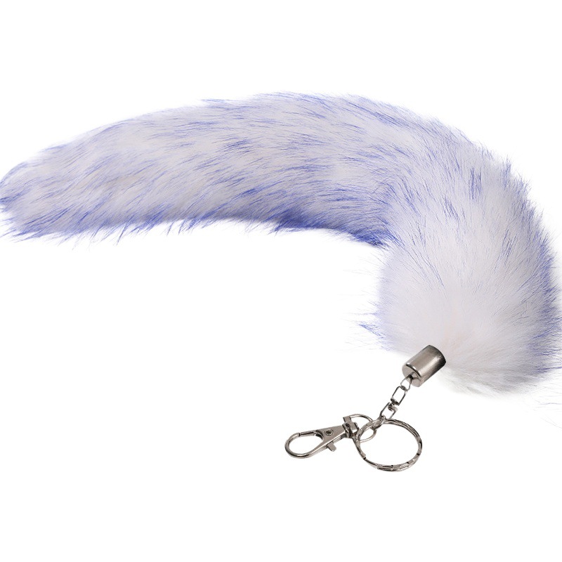 Extra Large Fox Tail Keychain Women's Pendant Car Keychain Bag Decoration Faux Fur Pendant