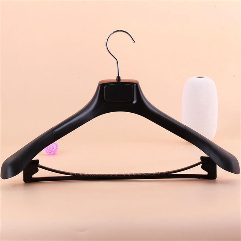 Picture of Wide arm wide shoulder plastic suit hanger pants clothes dual-use rack clothing store suit clothes clip wholesale seamless clothes support
