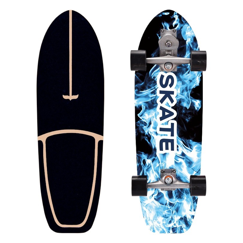 32inch Land Surfboard S7 Spring Bridge No-Pedal Beginner Ski Training Road Surfboard Professional Street Commuting