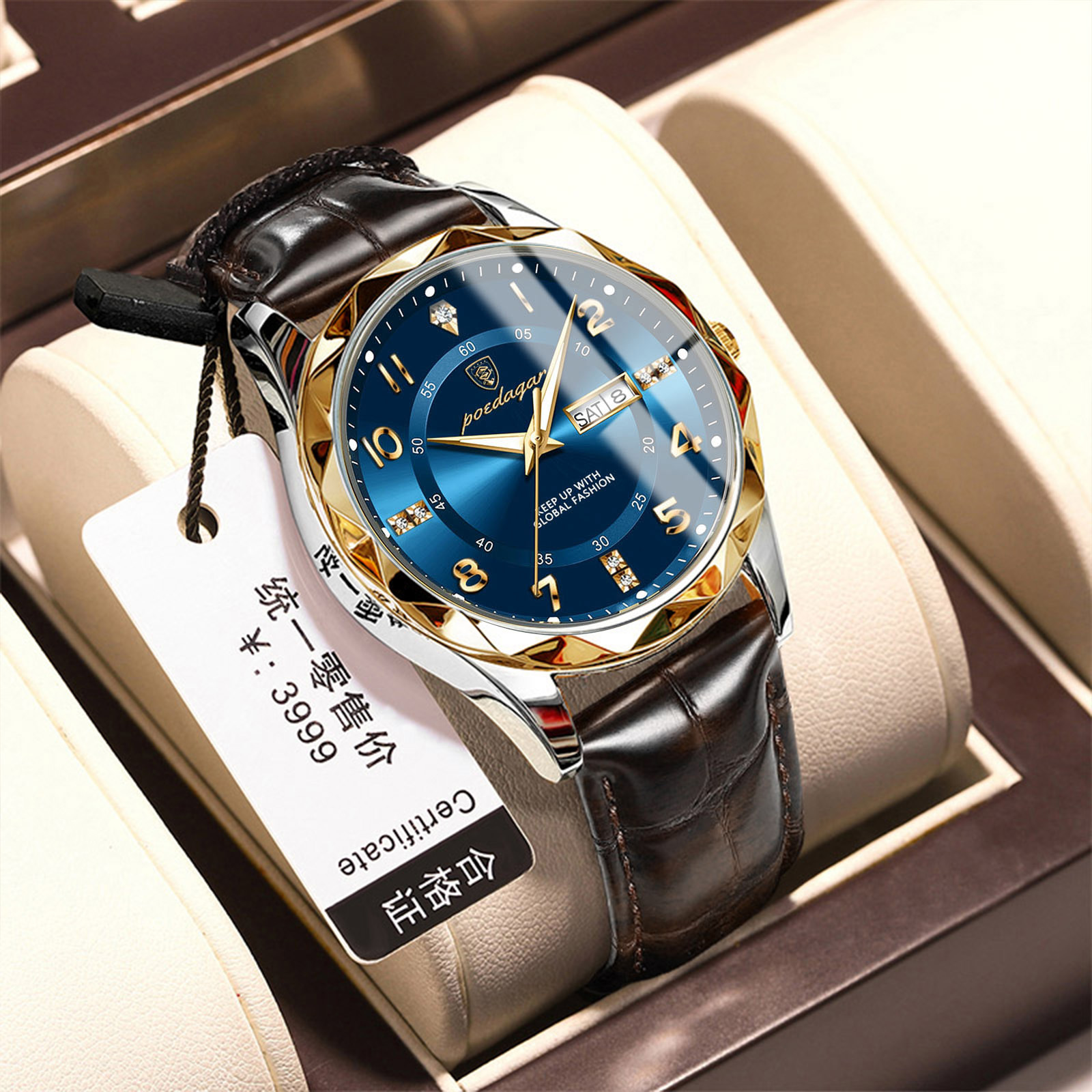 Picture of Swiss brand new belt men's watch waterproof luminous quartz watch live foreign trade explosions a generation of hair