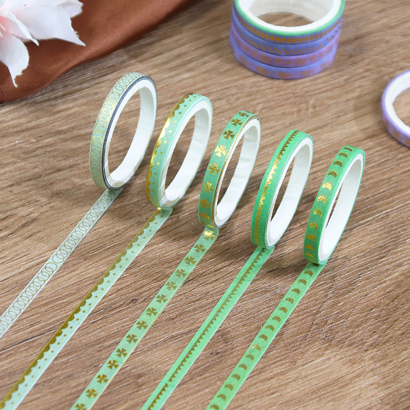 Picture of National tide color bronzing and paper tape 18 volumes of student hand account book collage decorative dividing line hand account tape set